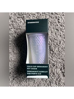 Starbucks Cold Cup Ornament/Key Chain - iridescent light purple